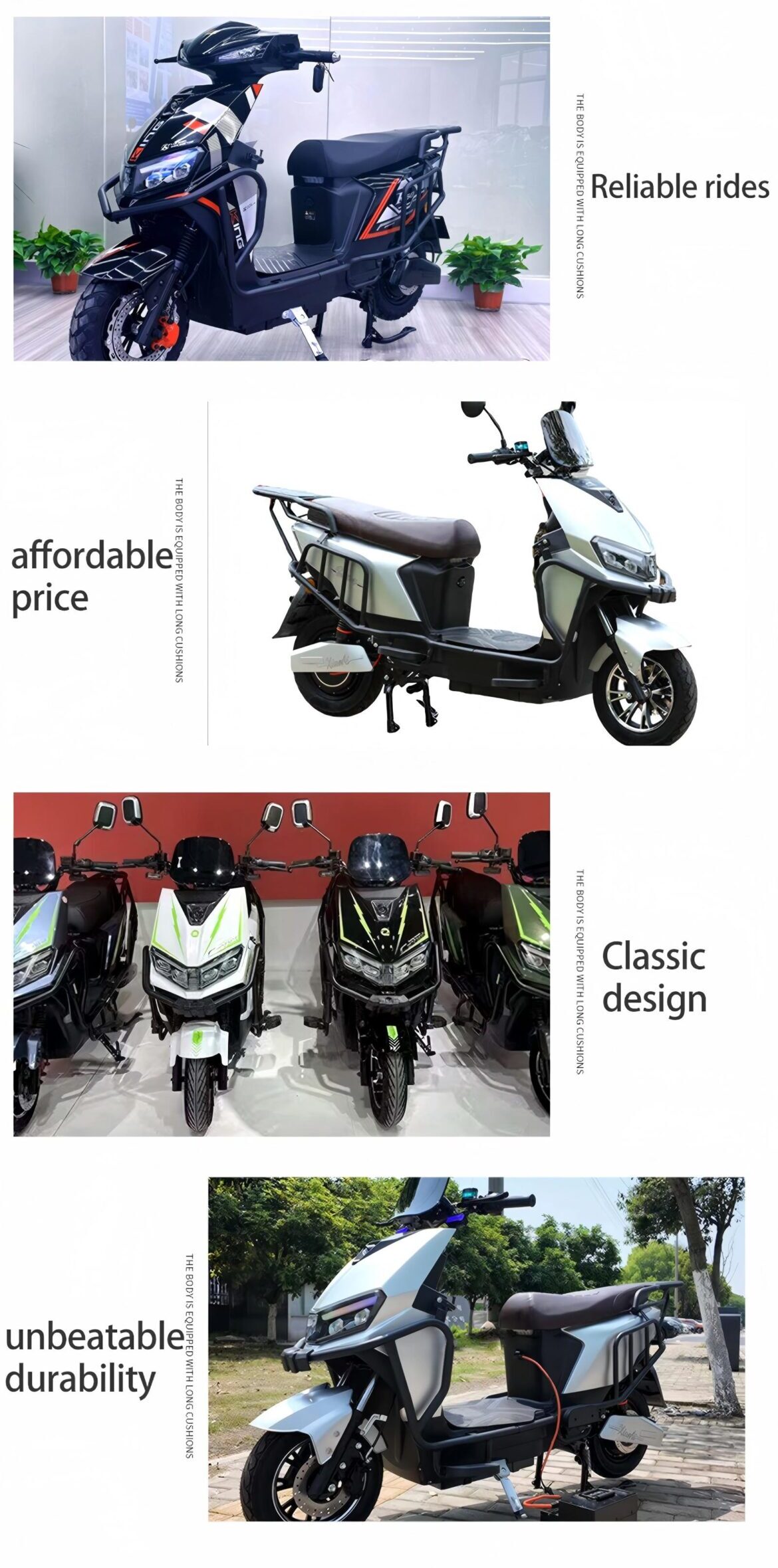 S-ZB Electric Scooter Front View with Vented Disc Brake